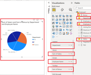 انواع نمودار در Power BI - نمودار دایره ای